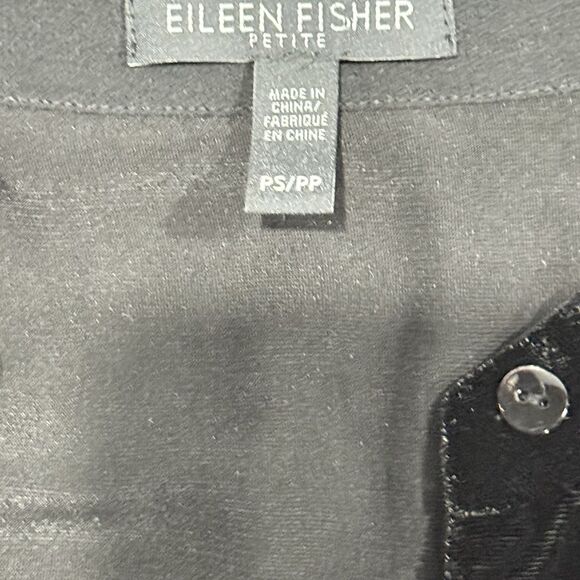 Eileen Fisher Mandarin Collar Silk Blend Tunic Shirt Dress Sz Small Petite - Picture 7 of 10